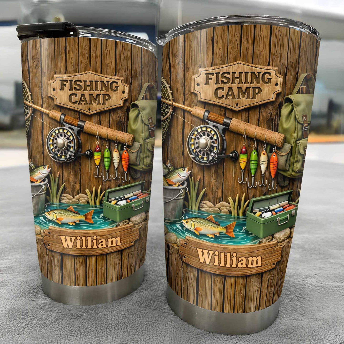 Fishing Camp With Fishing Gear and Fish