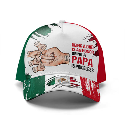 Être papa est un honneur. Être un papa n'a pas de prix ! Casquette de baseball personnalisée, imprimé intégral - FM001_BAC