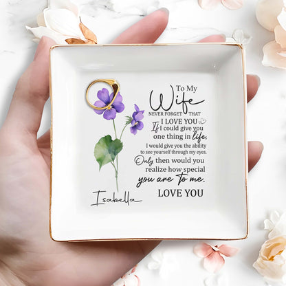 À ma femme, n'oublie jamais que je t'aime - Plat à bijoux personnalisé - FM003_SCRD