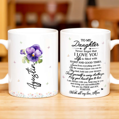 To My Daughter with Pansy Flower and Butterflies