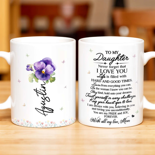 To My Daughter with Pansy Flower and Butterflies