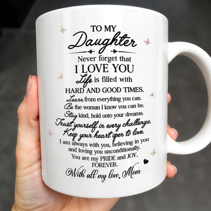 To My Daughter with Pansy Flower and Butterflies