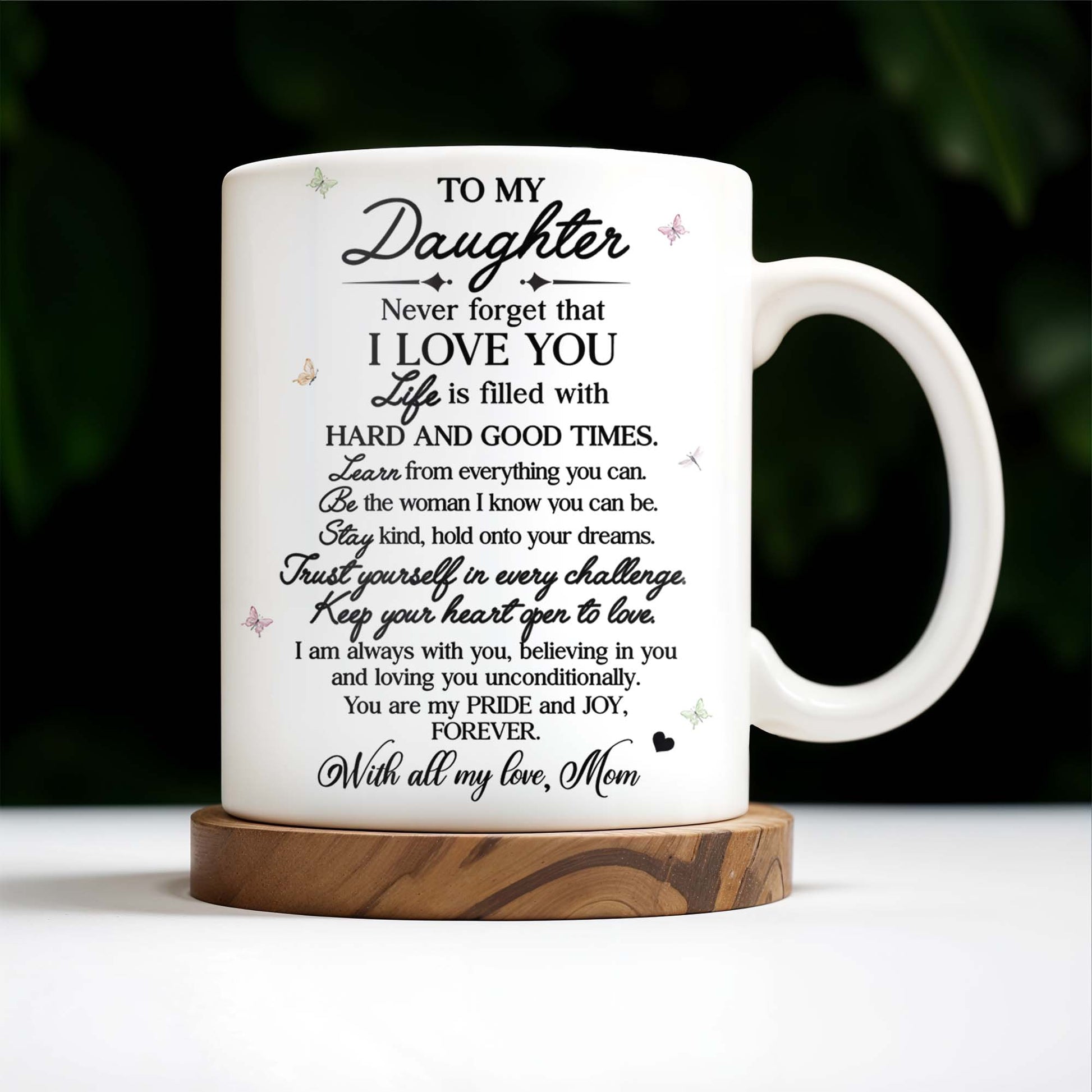 To My Daughter with Pansy Flower and Butterflies