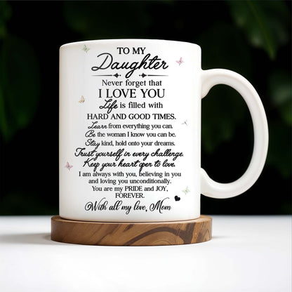 To My Daughter with Pansy Flower and Butterflies