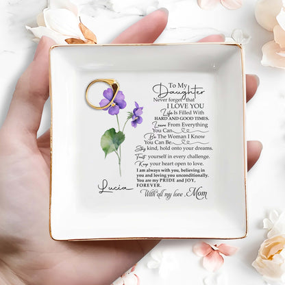 À ma fille, n'oublie jamais que je t'aime - Porte-bijoux personnalisé - FM006_SCRD