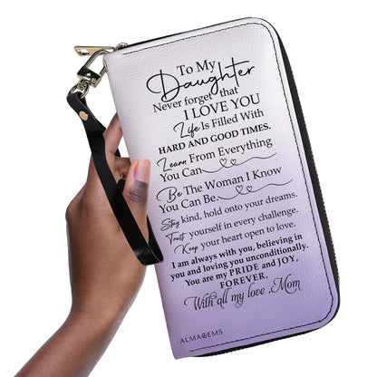 Para mi hija, nunca olvides que te amo - Cartera de piel para mujer - FM006_WW