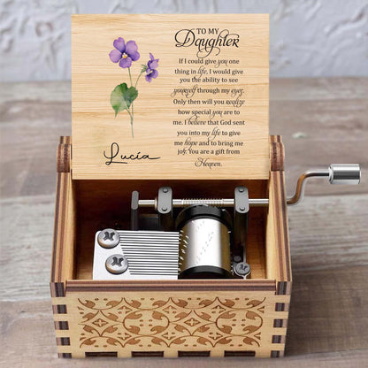 Gift From Heaven With Purple Flowers Music Box