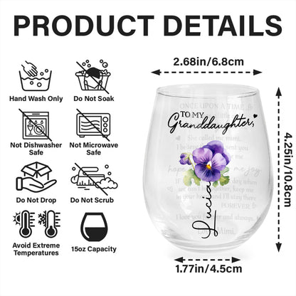 To My Granddaughter, Love Mimi Pansy Flower Heart Design