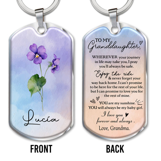 Granddaughter Sunshine Journey Forever Love Keychain