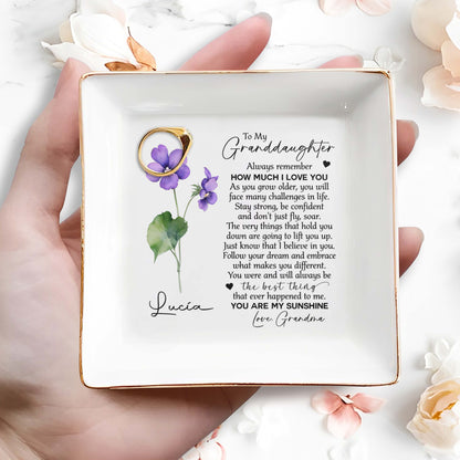 To My Granddaughter, Stay Strong - Personalized Custom Jewelry Dish - FM031_SCRD