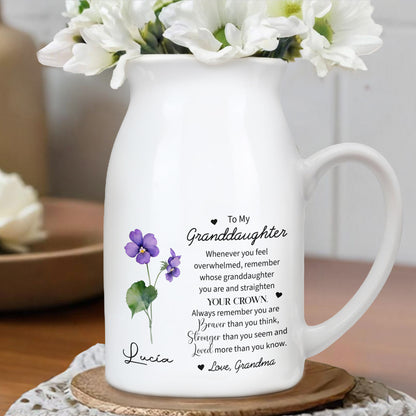 Straighten Your Crown Granddaughter Flower Vase