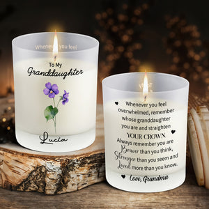 To My Granddaughter Braver Stronger Loved Floral And Crown Design