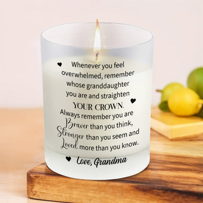 To My Granddaughter Braver Stronger Loved Floral And Crown Design