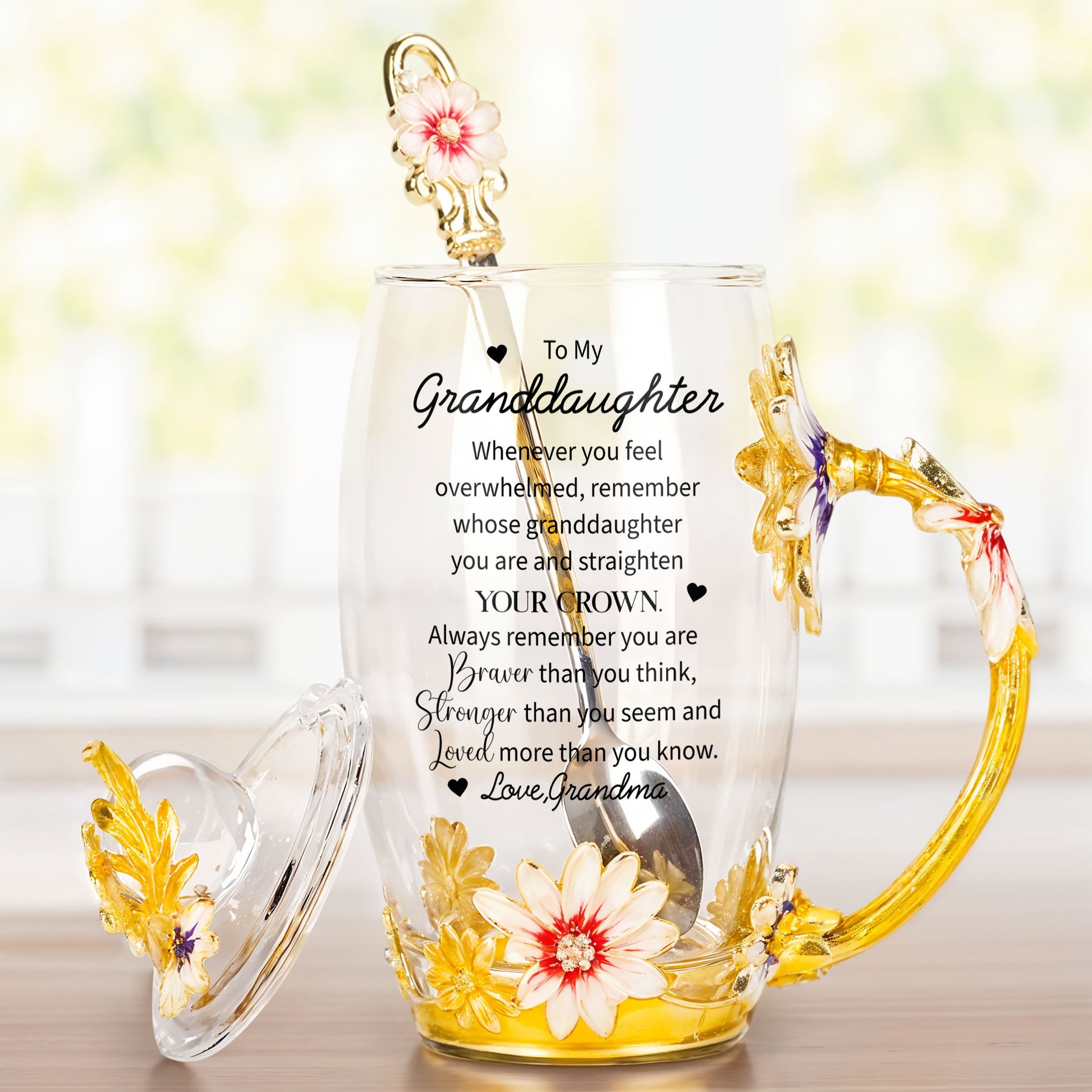 To My Granddaughter, Whenever You Feel Overwhelmed, Remember Whose Granddaughter You Are, Flowers and Crown