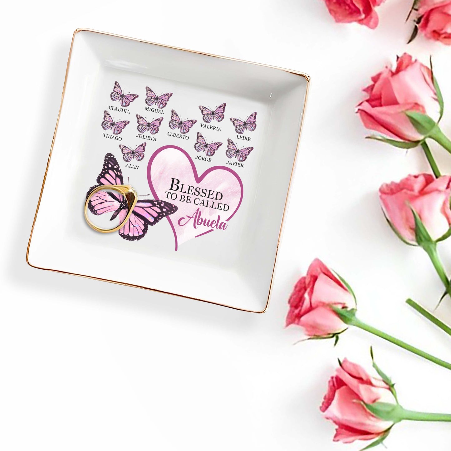 Blessed To Be Called Grandma, Nana, Abuela - Personalized Custom Jewelry Dish - FM036_SCRD