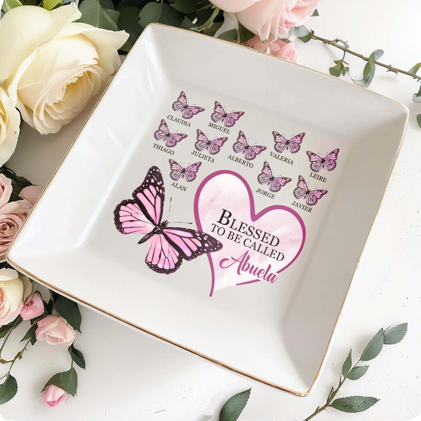 Blessed To Be Called Grandma, Nana, Abuela - Personalized Custom Jewelry Dish - FM036_SCRD