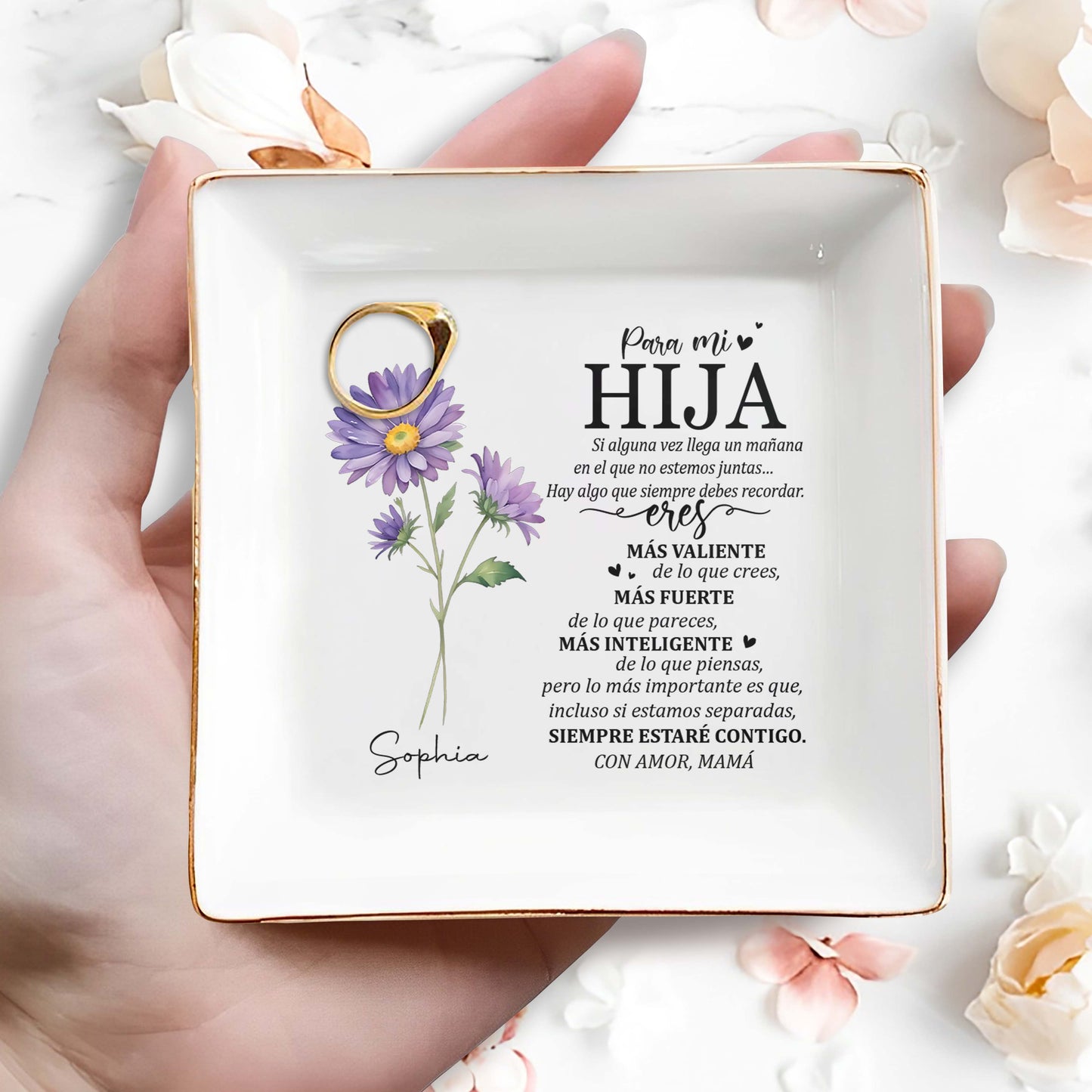 Para mi Hija - Personalized Custom Jewelry Dish - FM085_SCRD
