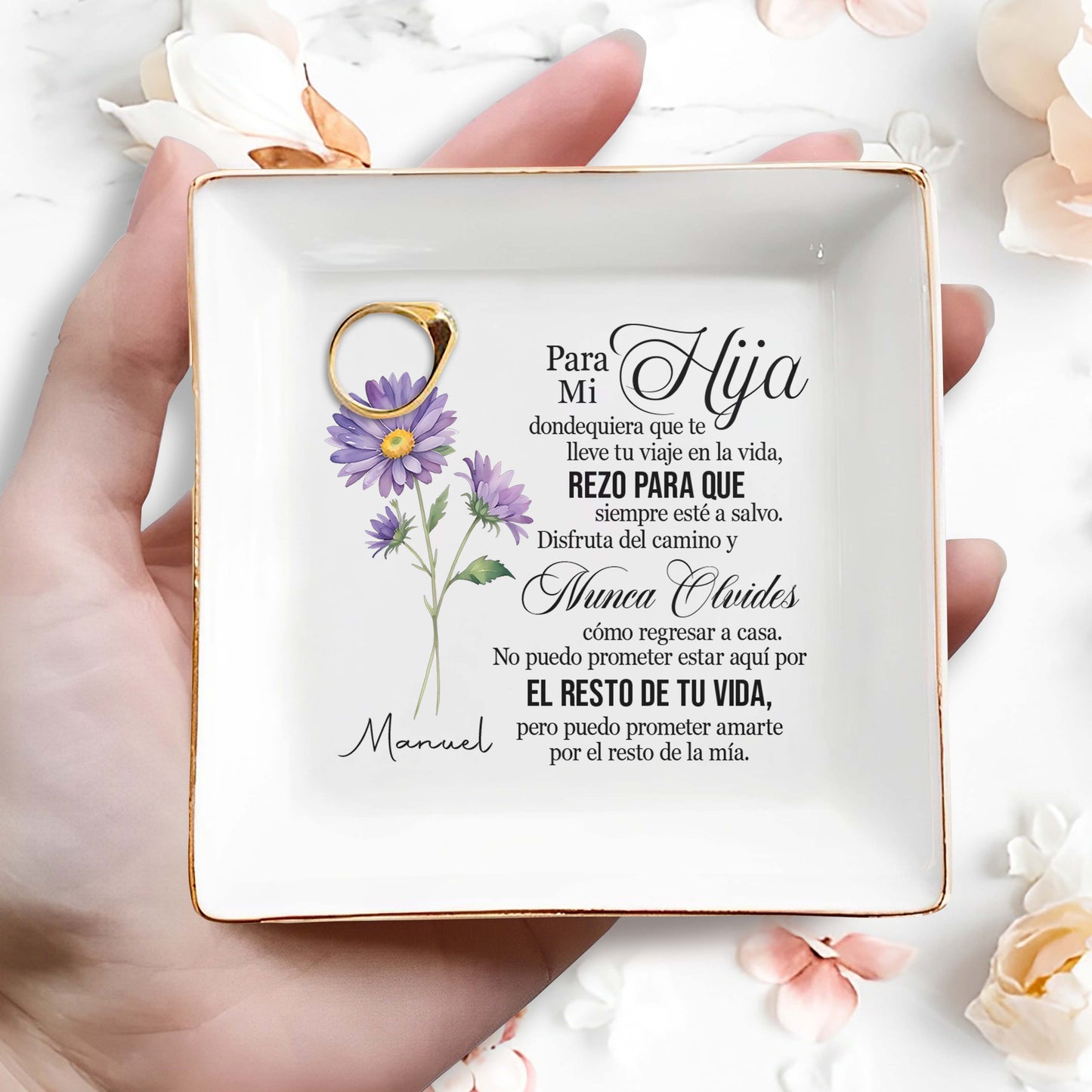 Para Mi Hija - Personalized Custom Jewelry Dish - FM087_SCRD