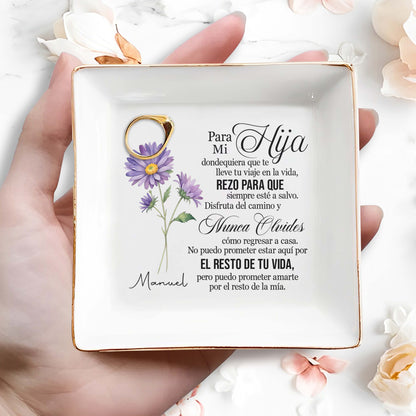 Para Mi Hija - Personalized Custom Jewelry Dish - FM087_SCRD