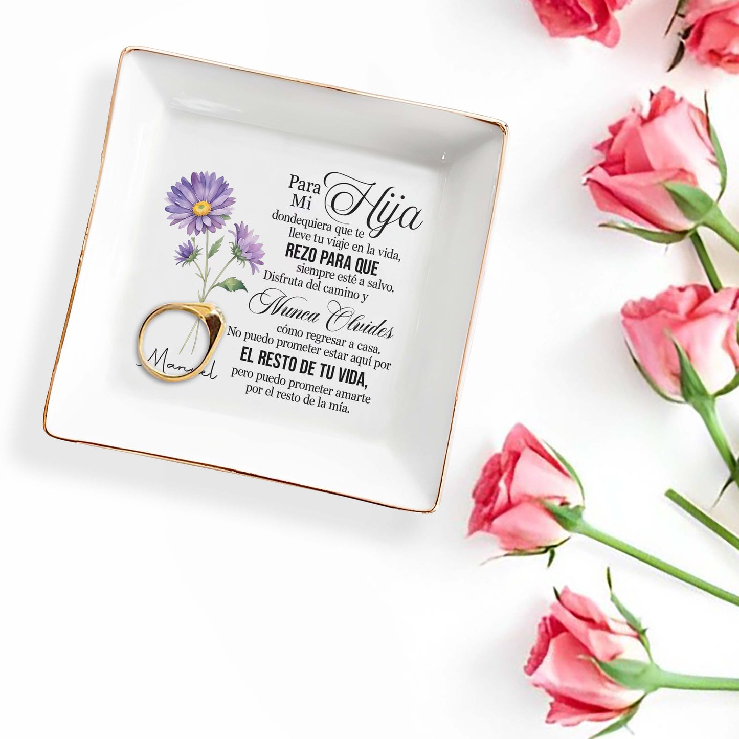Para Mi Hija - Personalized Custom Jewelry Dish - FM087_SCRD