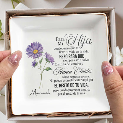 Para Mi Hija - Personalized Custom Jewelry Dish - FM087_SCRD