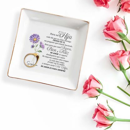 Para Mi Hija - Personalized Custom Jewelry Dish - FM095_SCRD