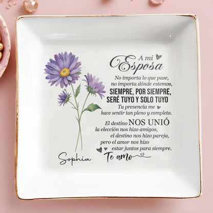 A Mi Esposa - Personalized Custom Jewelry Dish - FM102_SCRD