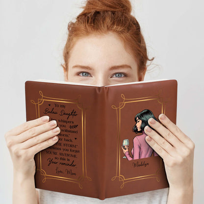 To My Badass Daughter Storm Reminder From Mom - Personalized Custom Leather Journal - FM116_JRNL