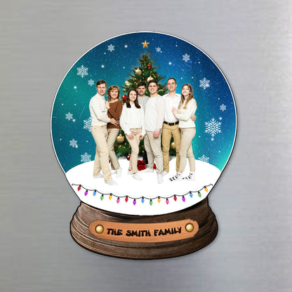 Aimant de Noël familial personnalisable avec photo - Aimant de réfrigérateur personnalisé - FM131_MAGN