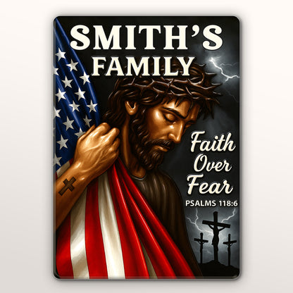 Faith Over Fear, Psalms 118:6, Jesus And American Flag