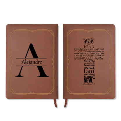 Behold I Am Making All Things New Bible Verse Leather Journal