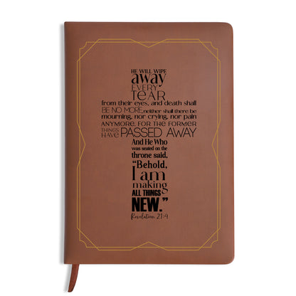 Behold I Am Making All Things New Bible Verse Leather Journal