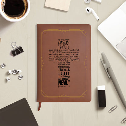 Behold I Am Making All Things New Bible Verse Leather Journal