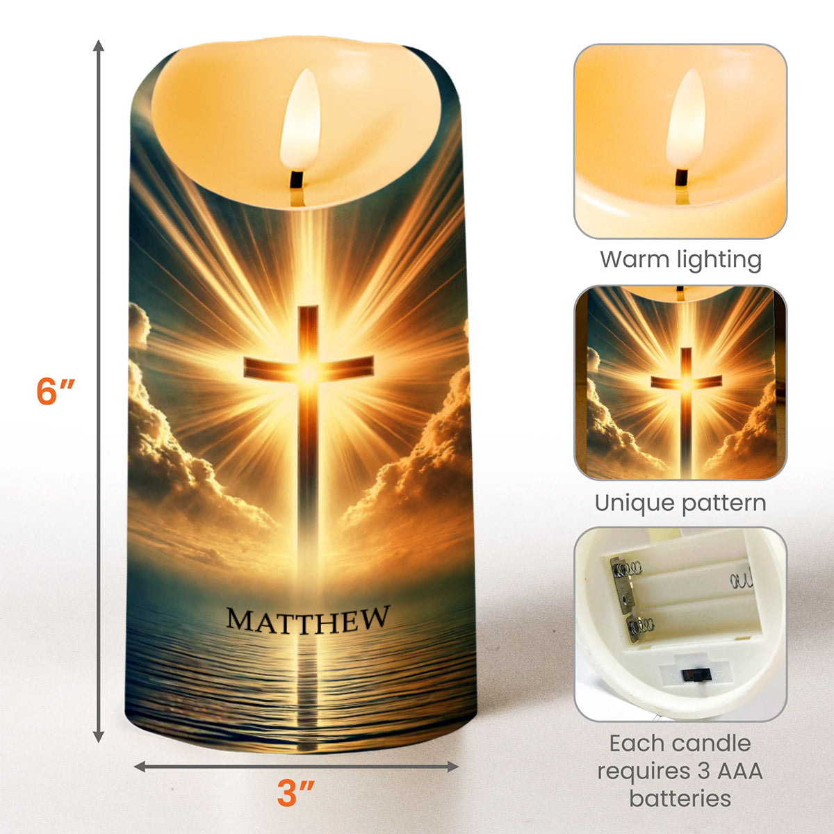 Light And Love Of God Personalized Religious Candle