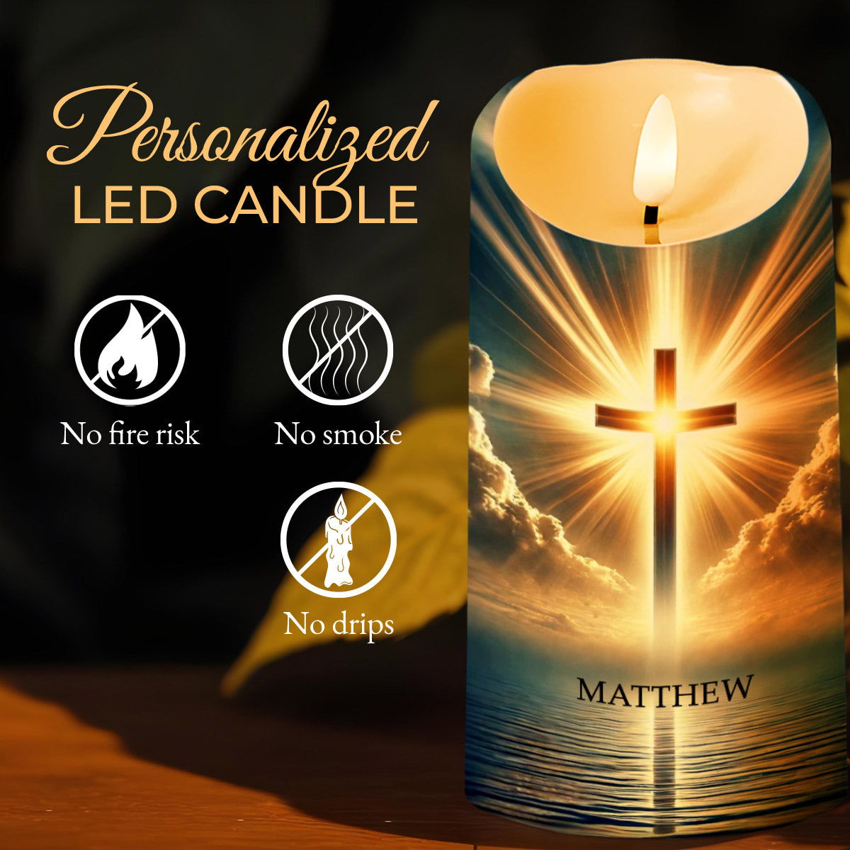 Light And Love Of God Personalized Religious Candle