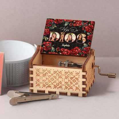 Daughter Of God Surrounded By Roses And Crosses - Custom Music Box With "You Are My Sunshine" Tune - FTH032_MZB