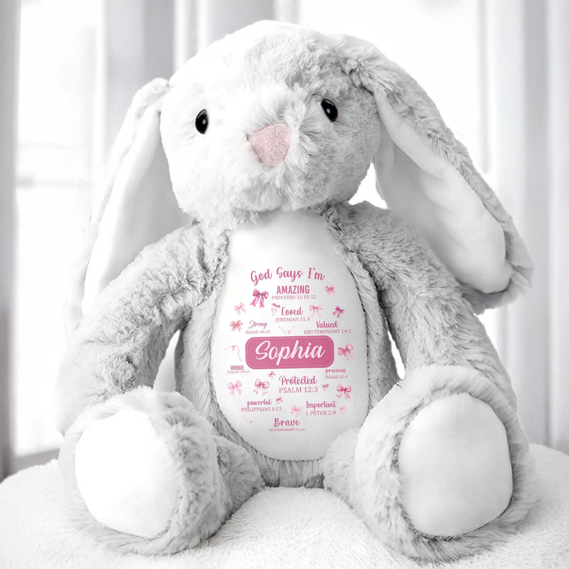 God Says I'm Amazing, Loved, Protected, Precious Bunny With Stars
