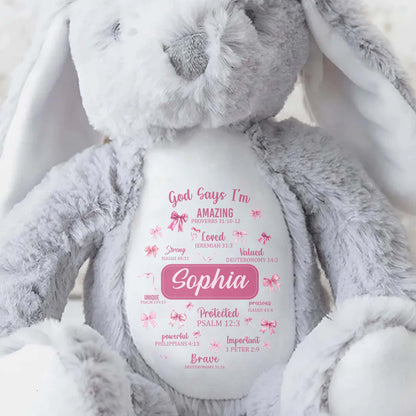 God Says I'm Amazing, Loved, Protected, Precious Bunny With Stars