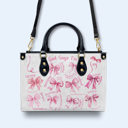 God Says I'm Loved And Valued Handbag With Bows And Verses
