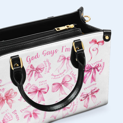 God Says I'm Loved And Valued Handbag With Bows And Verses
