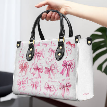 God Says I'm Loved And Valued Handbag With Bows And Verses