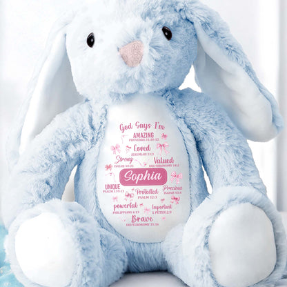 God Says I'm Amazing Loved Strong, Religious Symbols Bunny