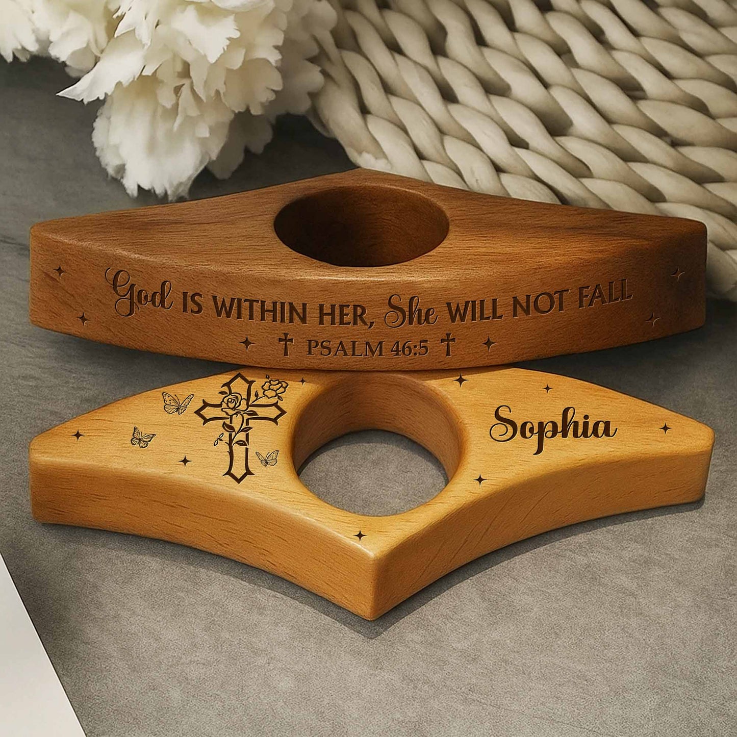 God Is Within Her, She Will Not Fall, Engraved Religious Quotes