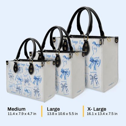 God's Promises Handbag: Inspirational Scripture & Blue Bows