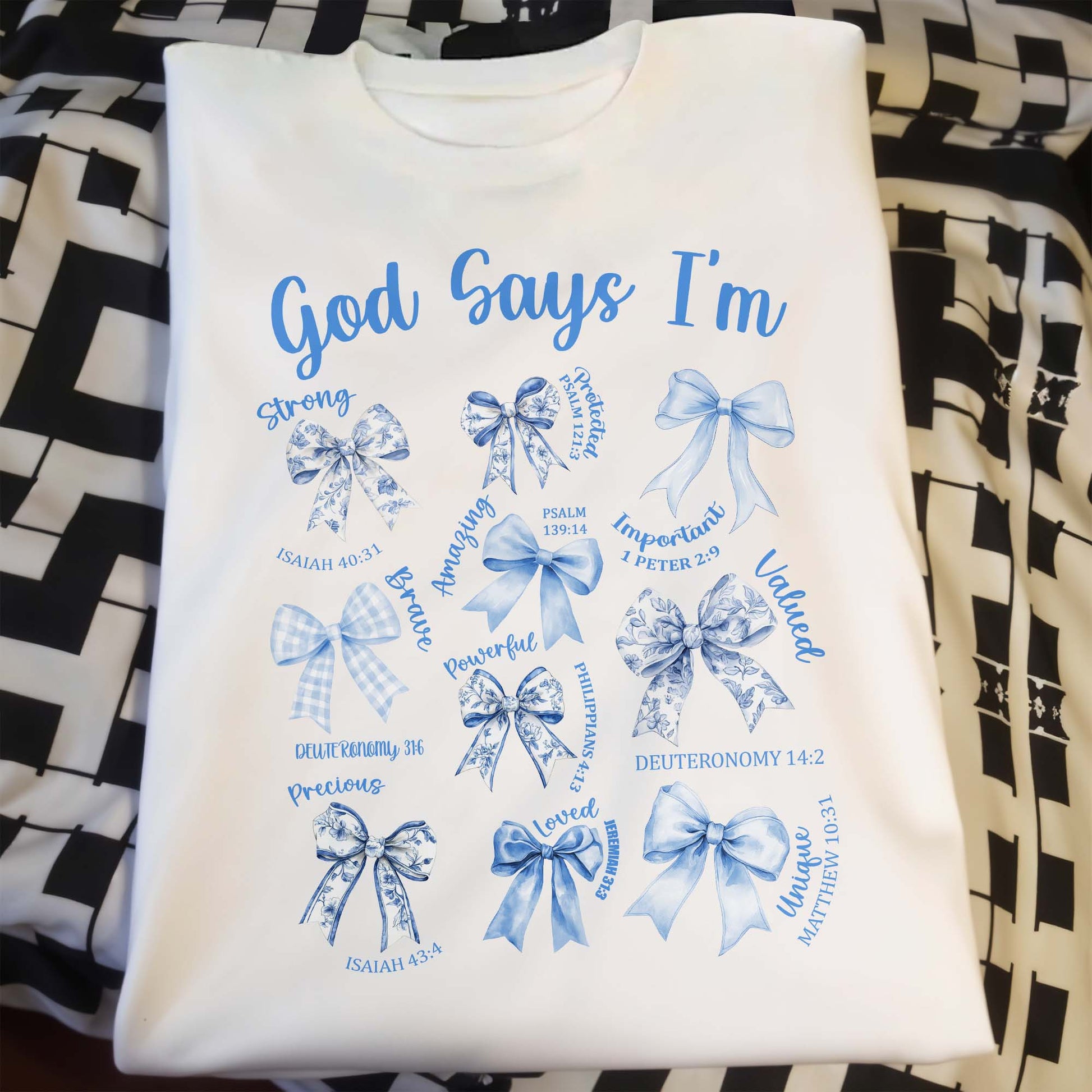 God Says I'm Strong, Loved, Important, Bows and Religious Verses