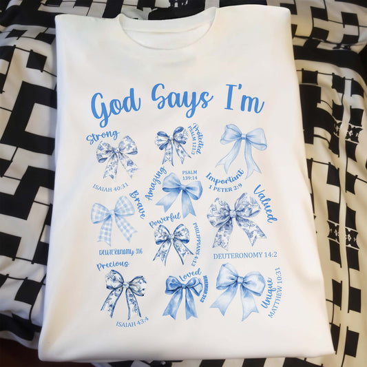 God Says I'm Strong, Loved, Important, Bows and Religious Verses