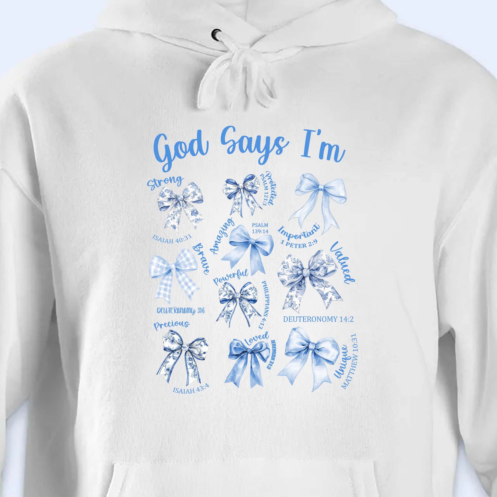 God Says I'm Strong, Loved, Important, Bows and Religious Verses