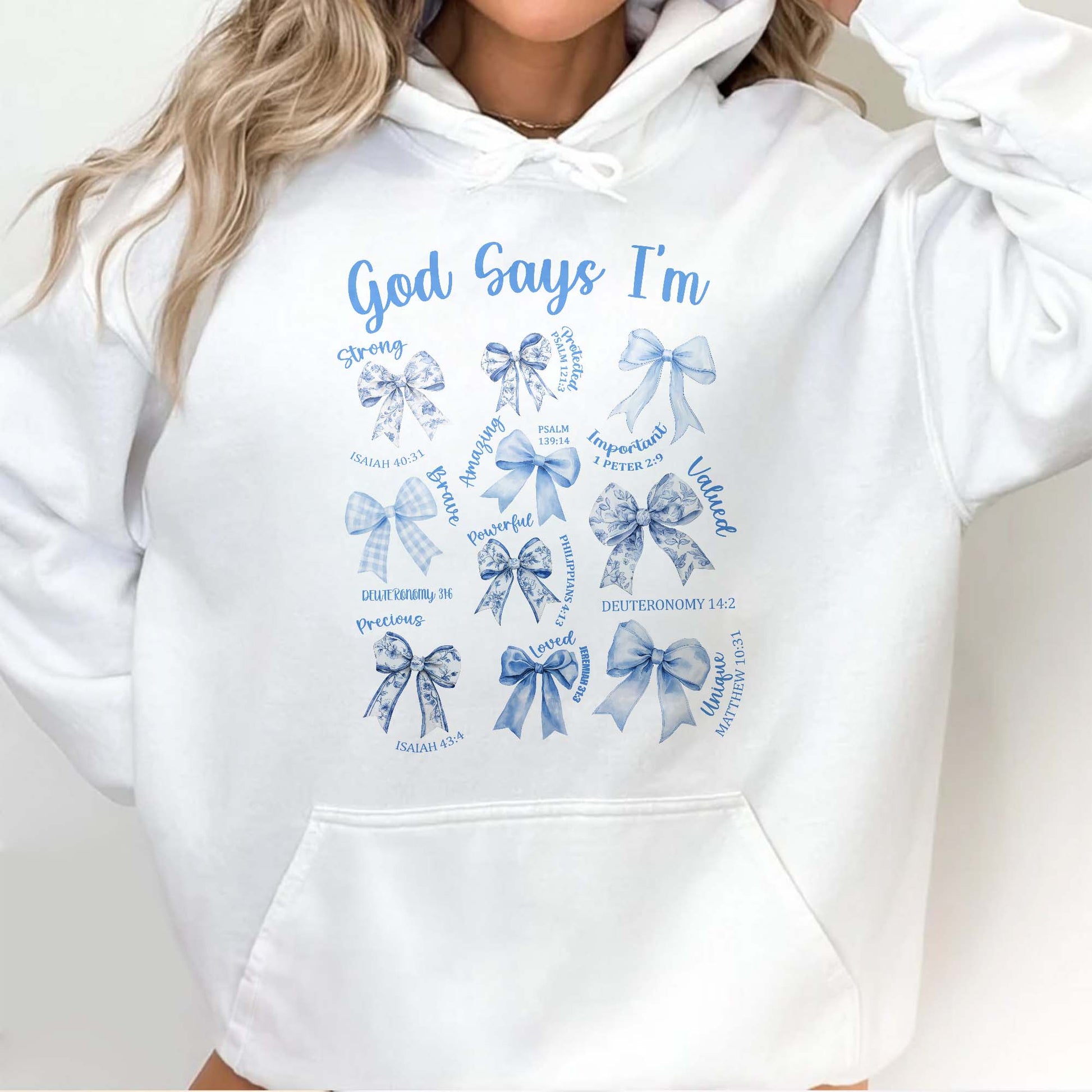 God Says I'm Strong, Loved, Important, Bows and Religious Verses