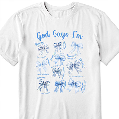 God Says I'm Strong, Loved, Important, Bows and Religious Verses