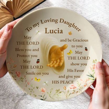 To My Loving Daughter Lucia May The Lord Bless You, Praying Hands And Flowers